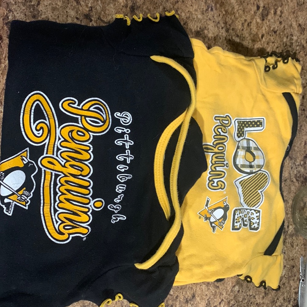 Lil girls Pittsburgh Penguin onesies
